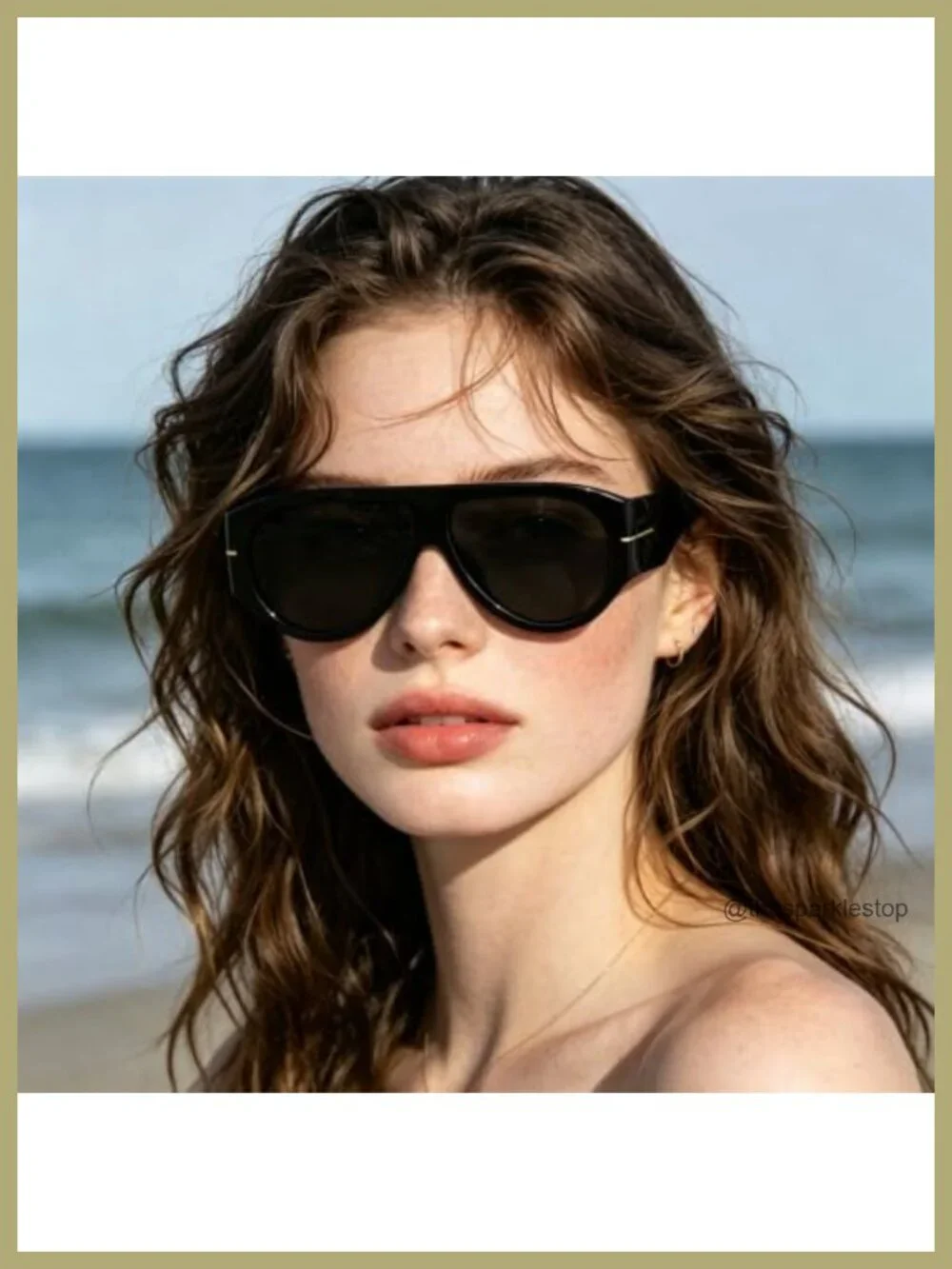 Oversized Square Sunglasses UV400 Protection